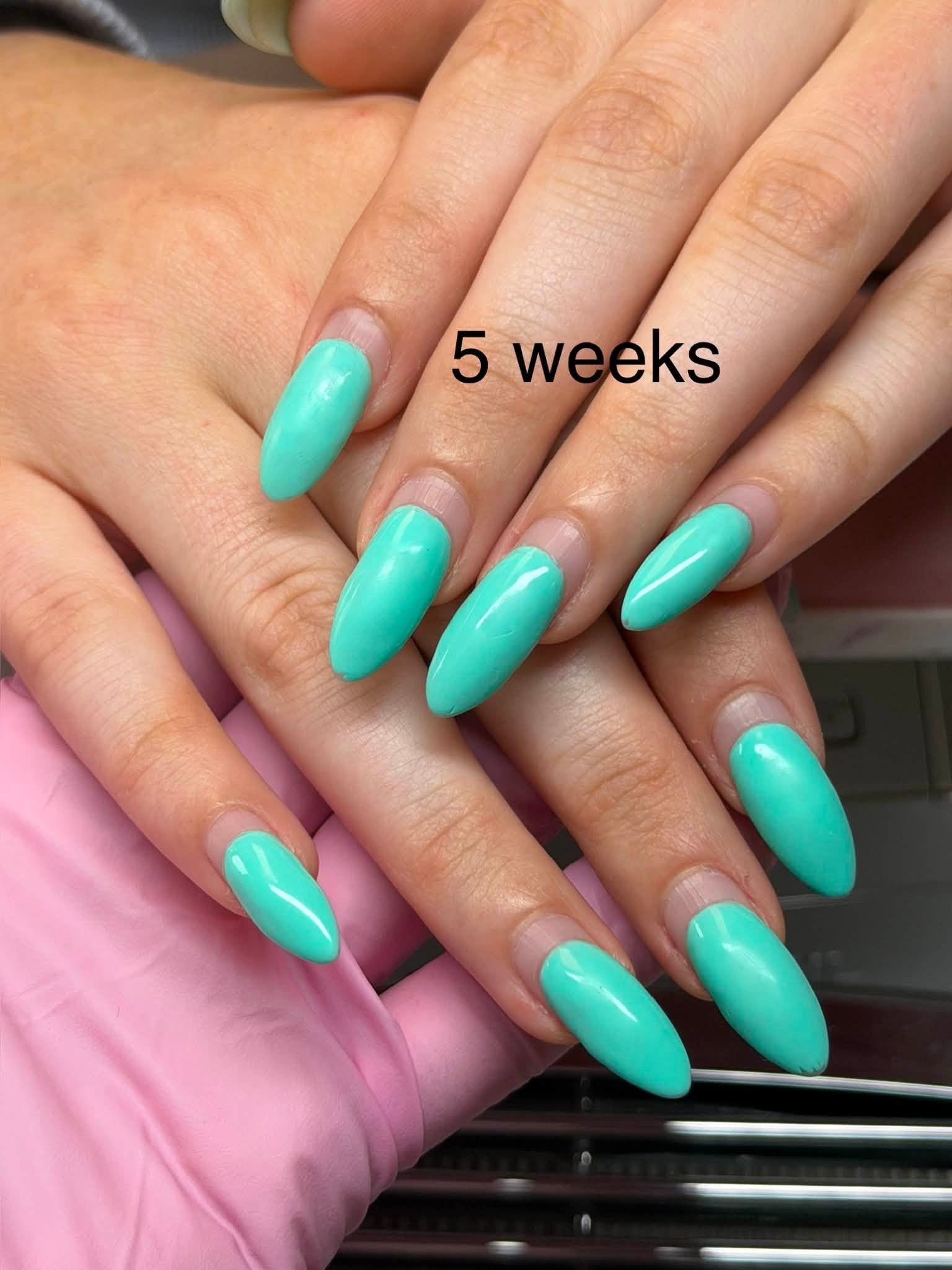 Long almond mint green extensions