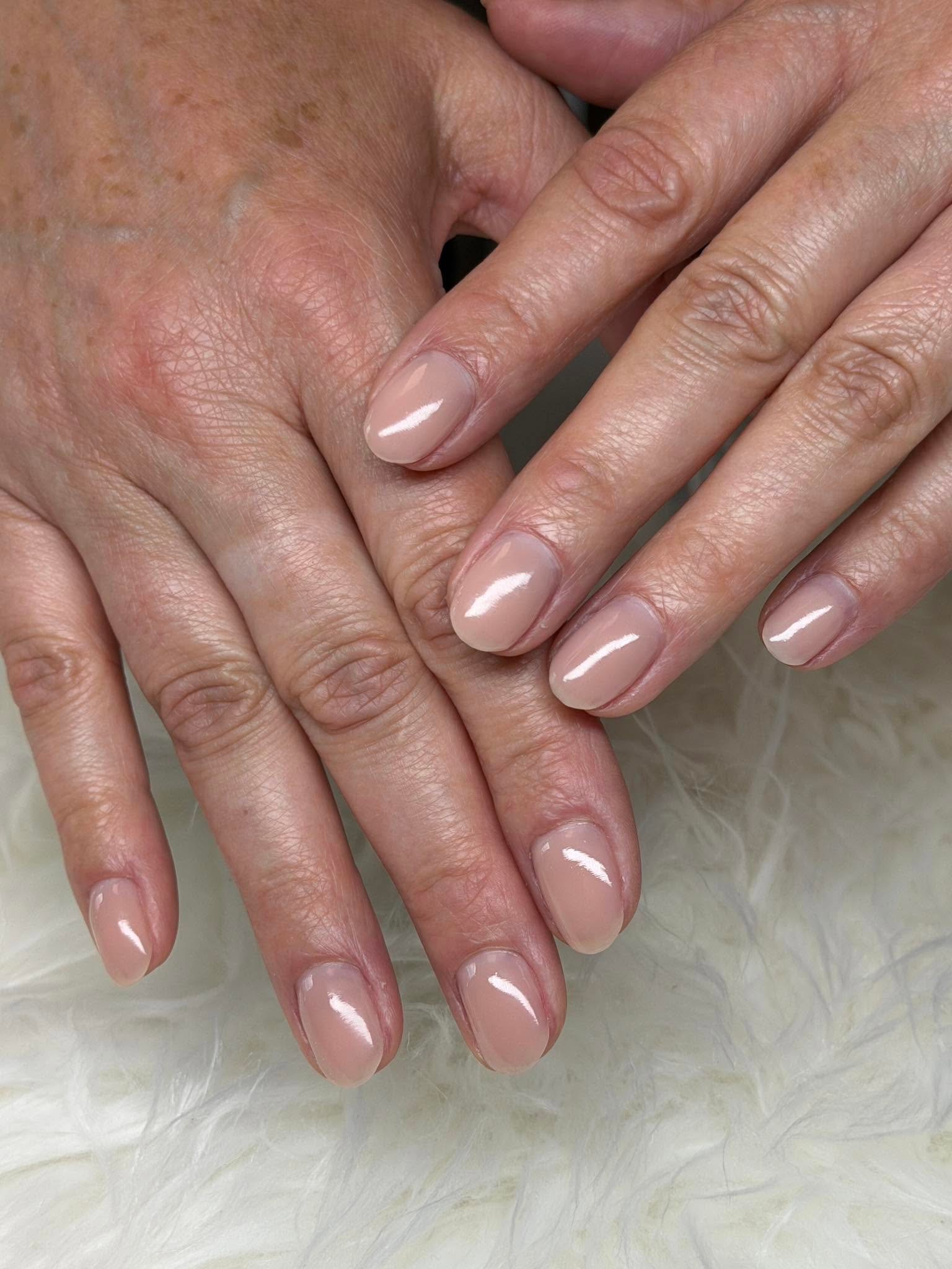 Classic nude gel manicure