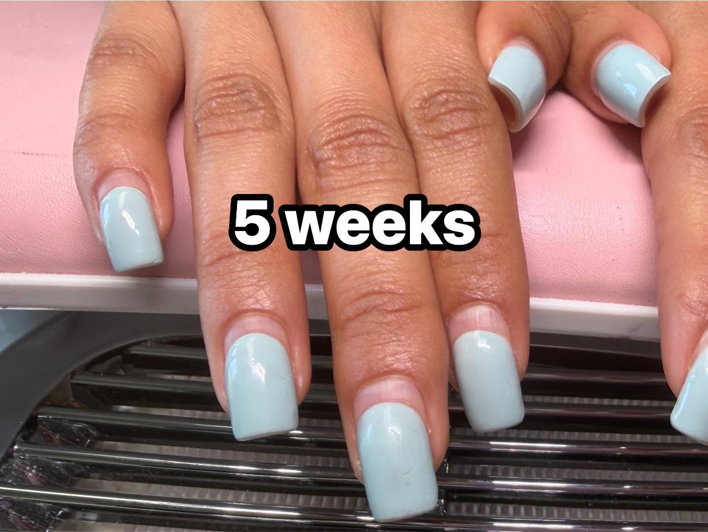 Sky blue solid gel manicure